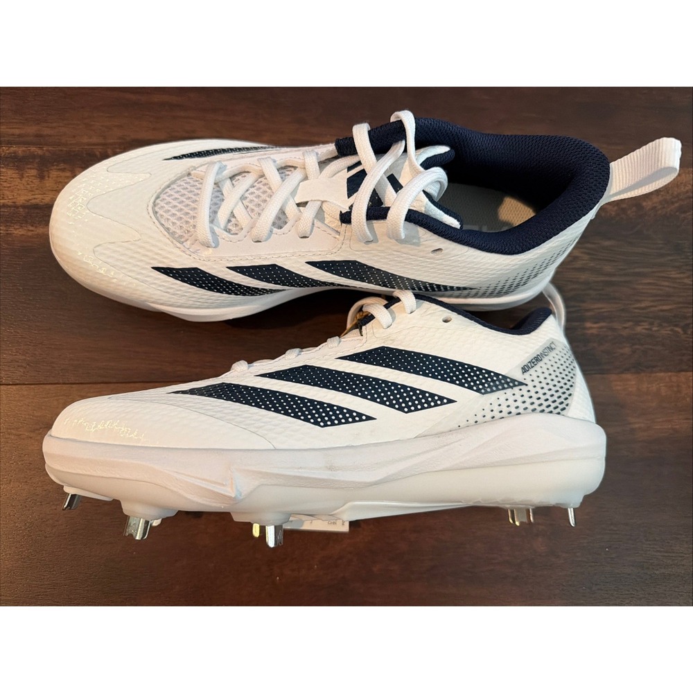 New Nike Adidas Adizero Instinct 2.0 Metal Softball Cleats Size 8 White Navy